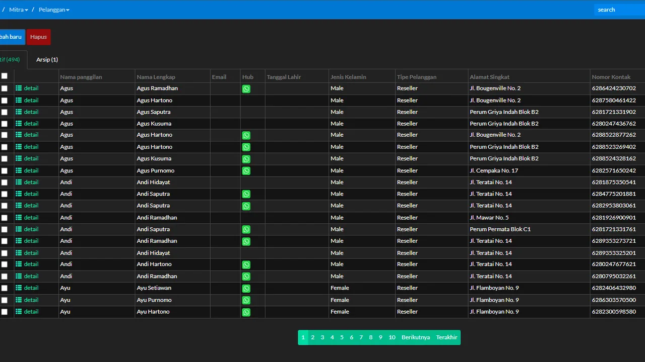 A customer's transaction history as the basis for segmenting mass messages