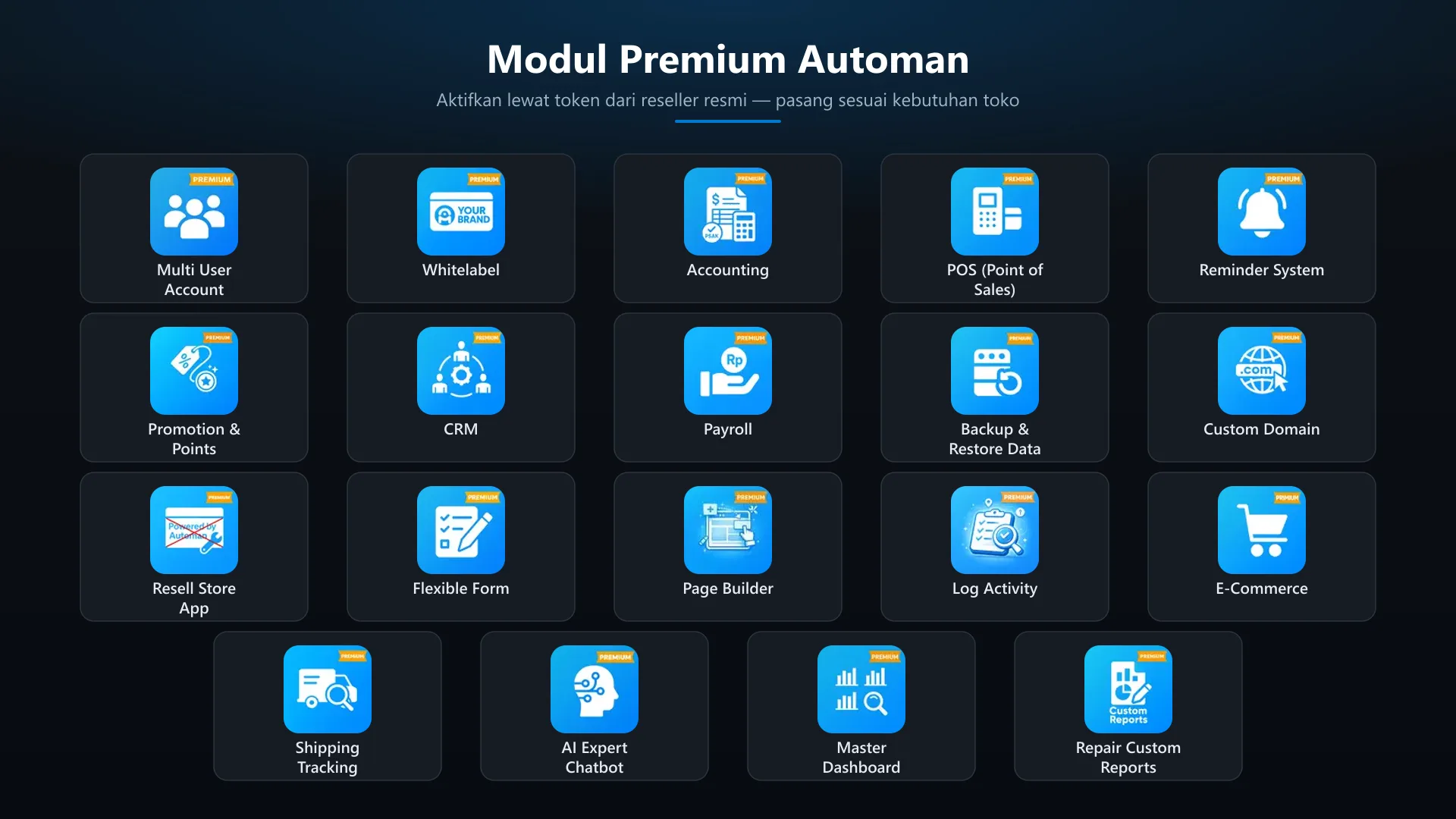 Deretan 19 fitur premium Automan yang bisa dibuka lewat token dari reseller resmi