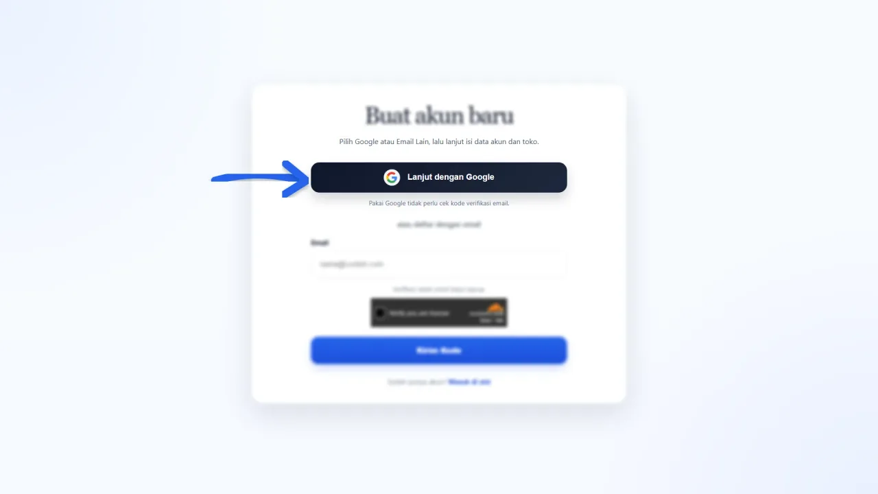 Halaman Signup Akun Automan dengan tombol Pakai Google
