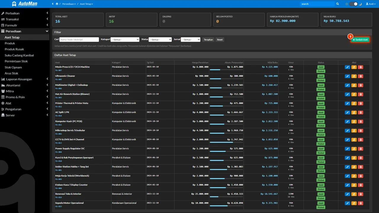 Opening supplier payables, customer receivables, and fixed assets