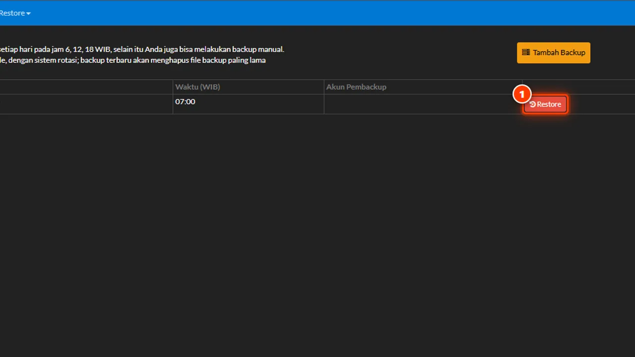 The backup declared complete before the import or reset runs
