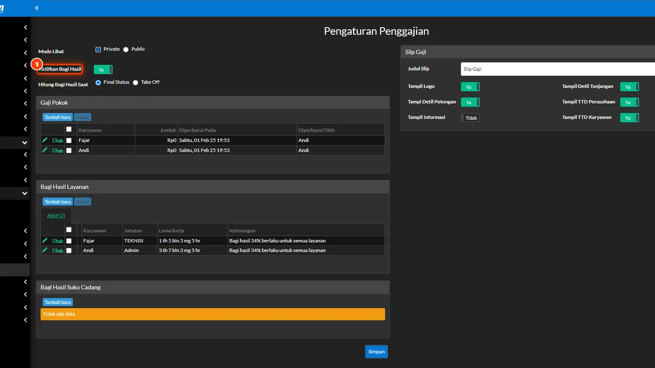 Enabling the Commission feature