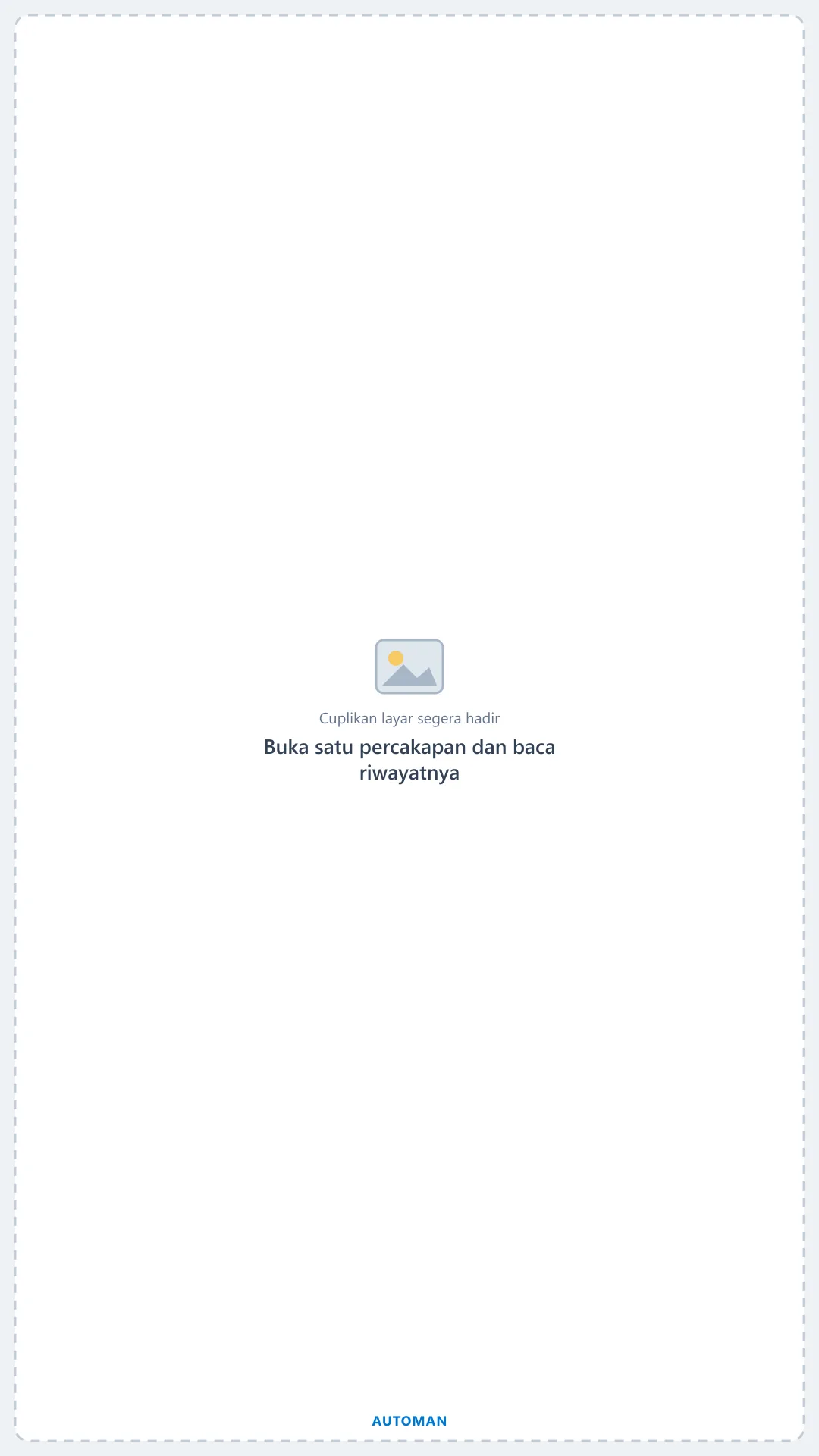 Layar percakapan berisi riwayat pesan dan kotak balasan