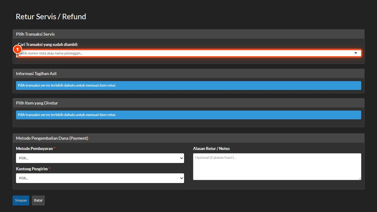 Picking the source repair transaction to return