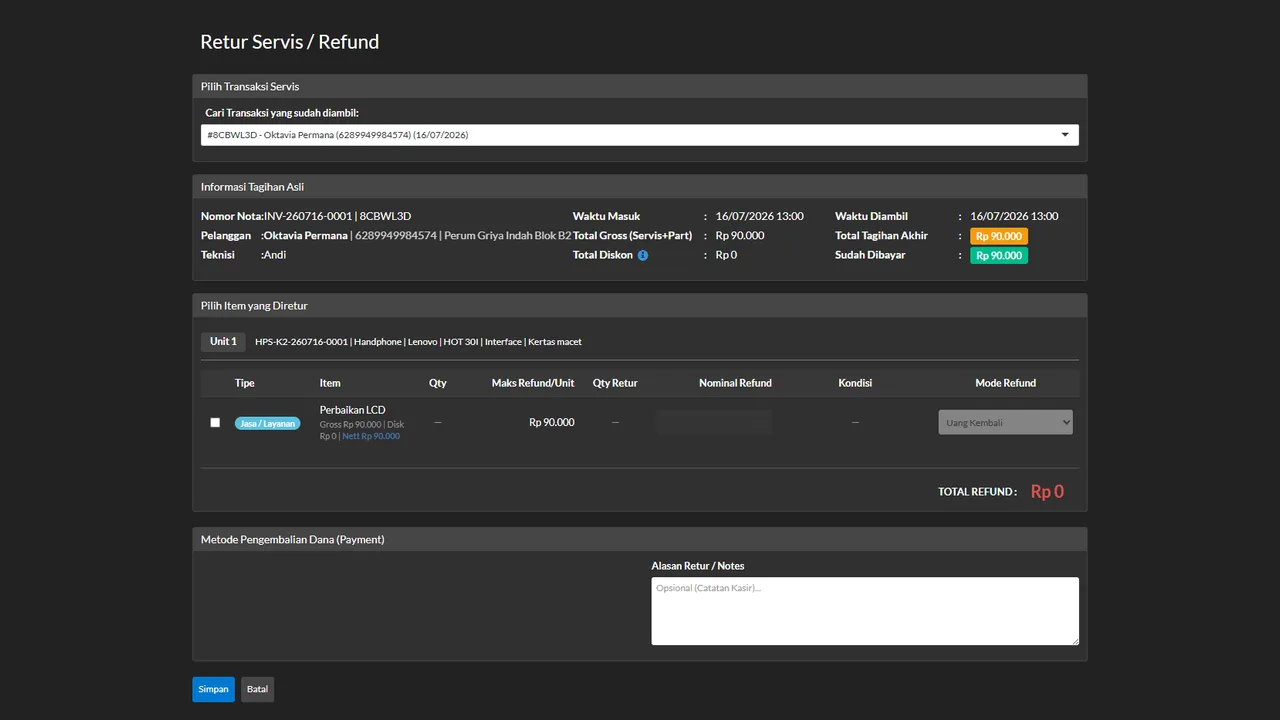 The return compensation options: refund or same-product replacement
