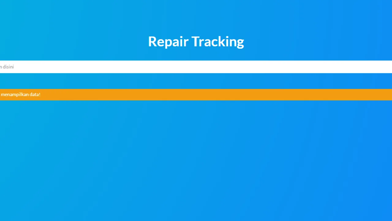 The tracking page on a customer's phone showing the unit status after entering the code