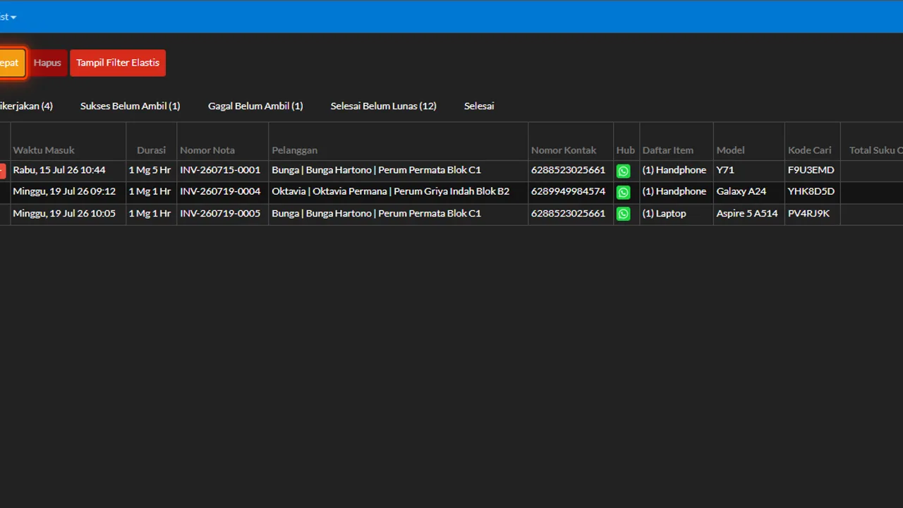 The Repair menu open with Add and Quick Add options