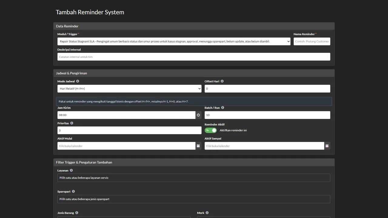 Message content with name and tracking-link masking variables