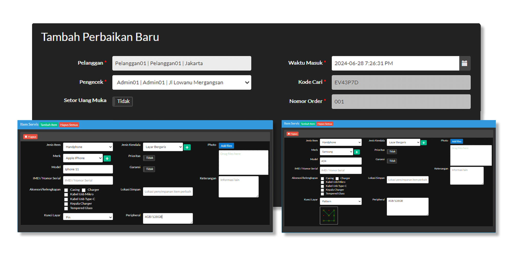 Fitur Manajemen Perbaikan Software Bengkel Handphone